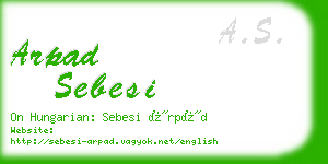 arpad sebesi business card